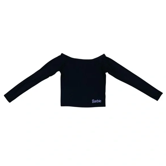 Barbie Retro Black Off-Shoulder Long Sleeve Top - Picture 4 of 10